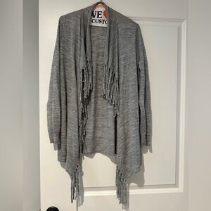 Rebecca Taylor Gray Fringe Sweater